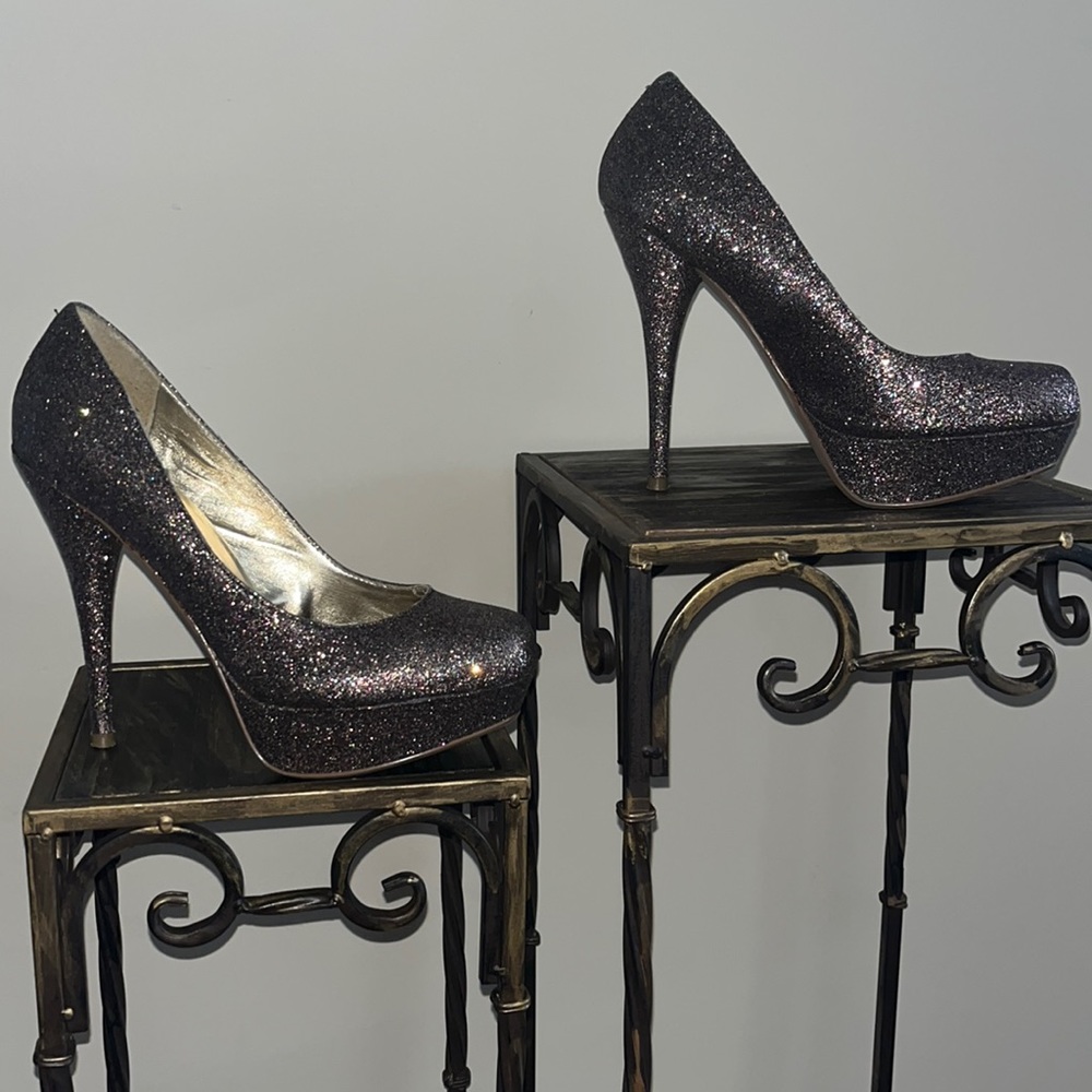 Steve Madden Multi Color Glitter Blasted Heels size 8.5
